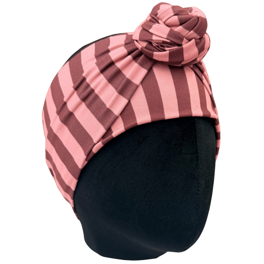 Plum Berry Stripes Wrap Headband - The Sassy Olive