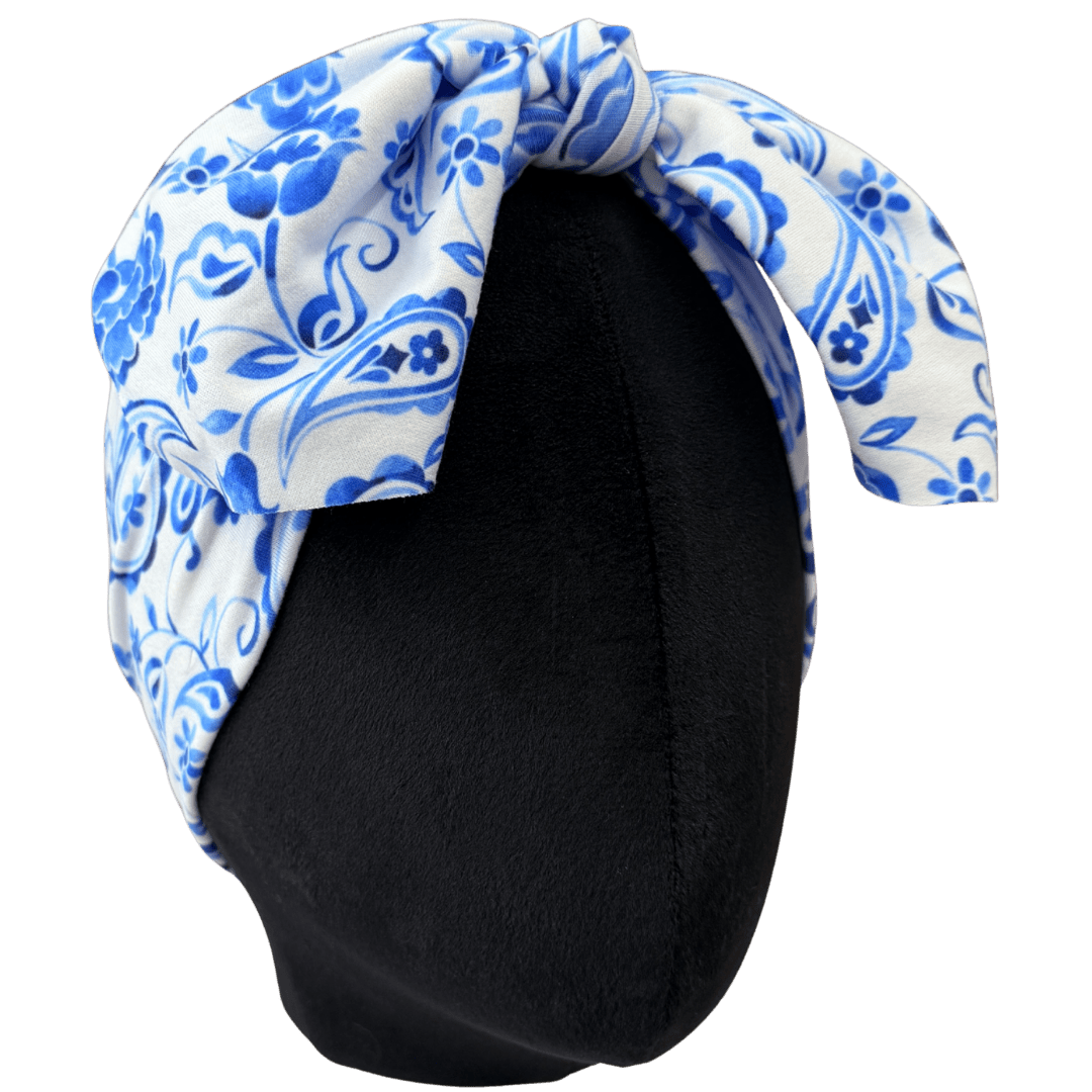 Porcelain Paisley Top Knot Headband - The Sassy Olive