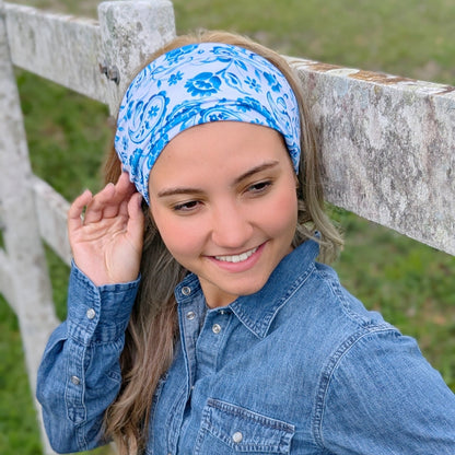 Porcelain Paisley Wrap Headband - The Sassy Olive