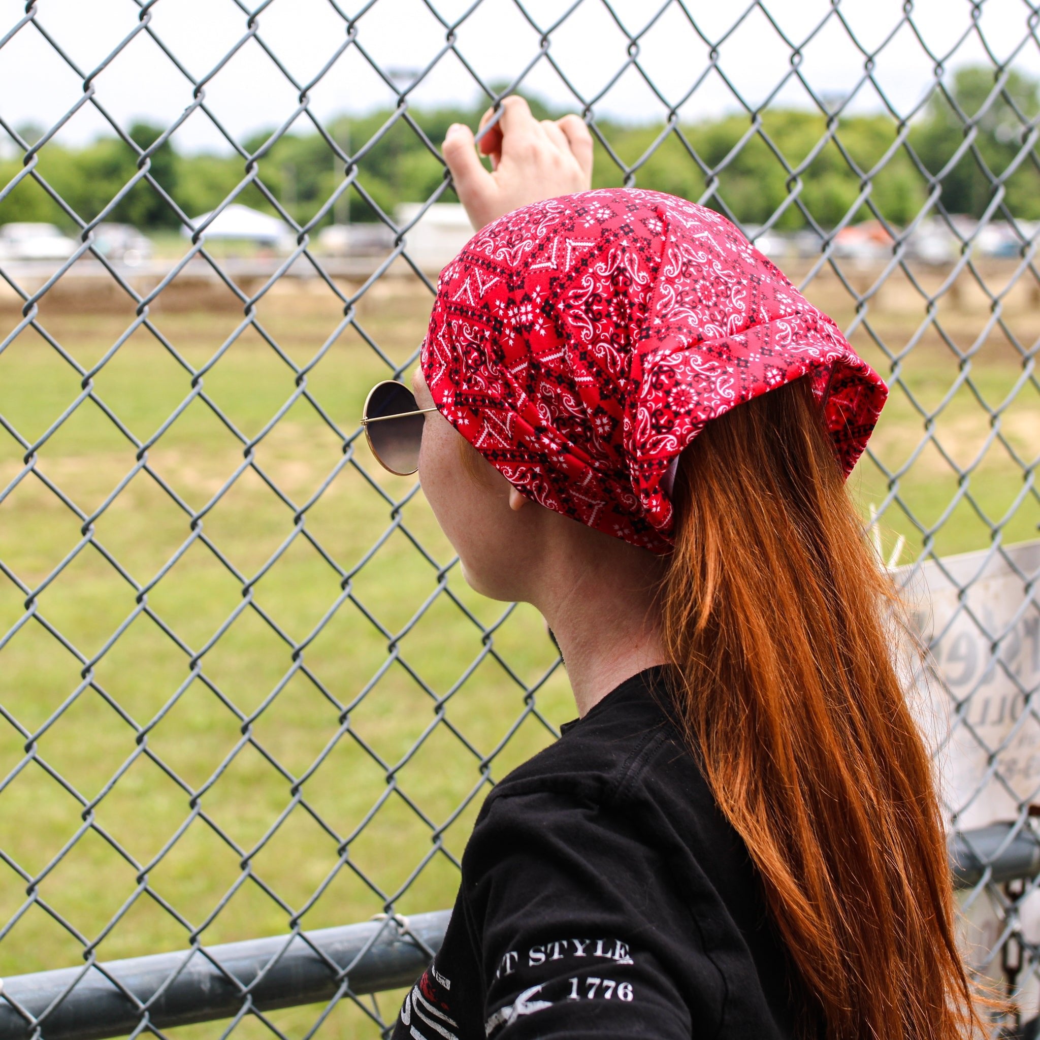 Red Bandana Paisley Boho Buff - The Sassy Olive