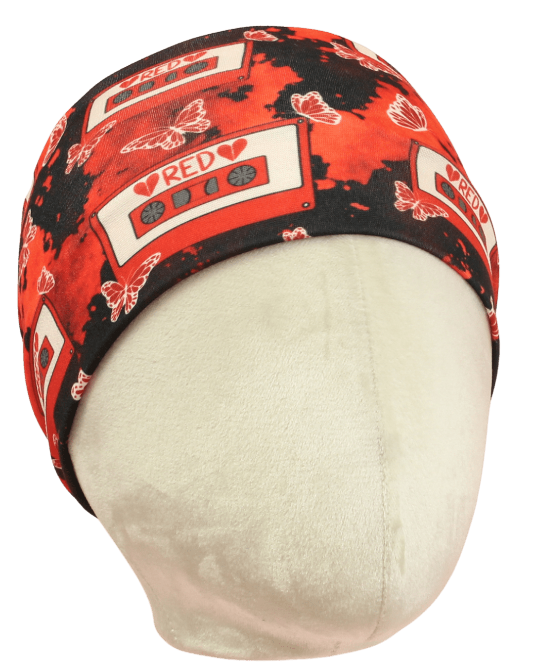 Red Cassette Stretch Headband - The Sassy Olive