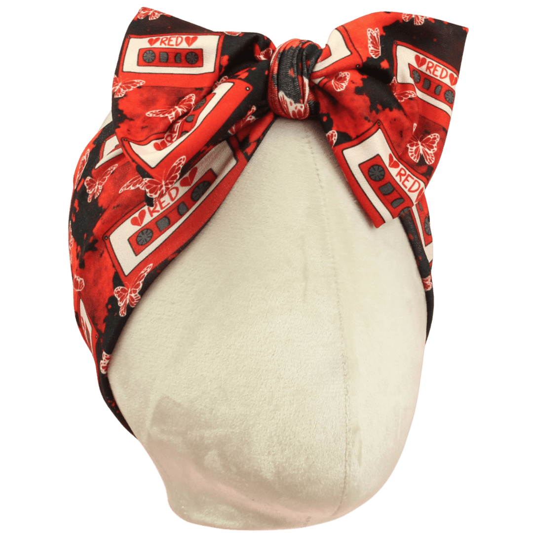 Red Cassette Top Knot Headband - The Sassy Olive