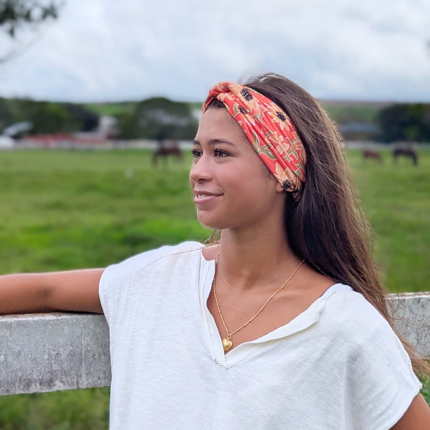 Red Sunflowers Wrap Headband - The Sassy Olive