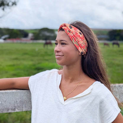 Red Sunflowers Wrap Headband - The Sassy Olive
