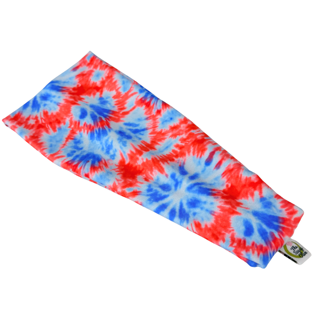 Red, White &amp; Blue Tie - Dye Stretch Headband - The Sassy Olive