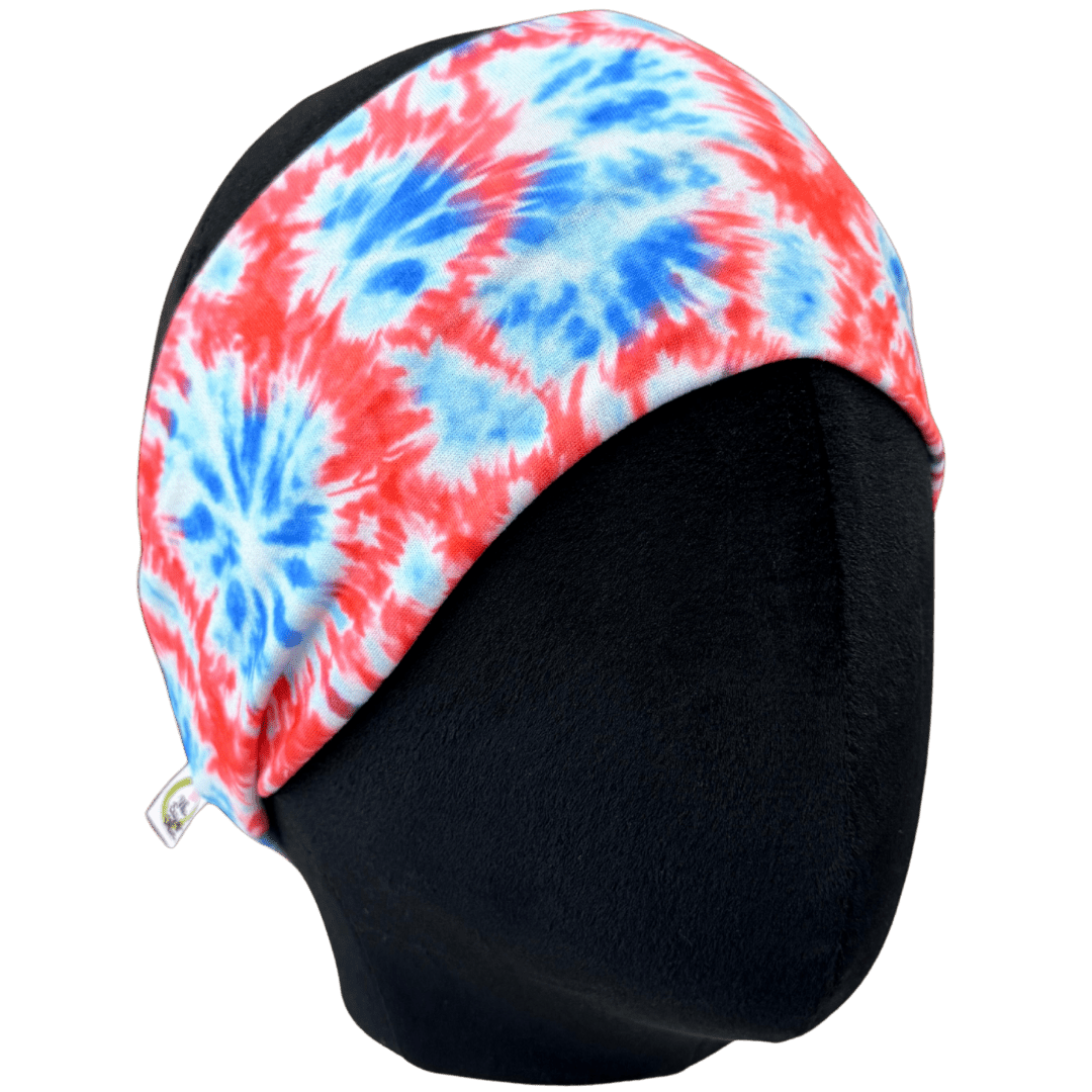 Red, White &amp; Blue Tie - Dye Stretch Headband - The Sassy Olive