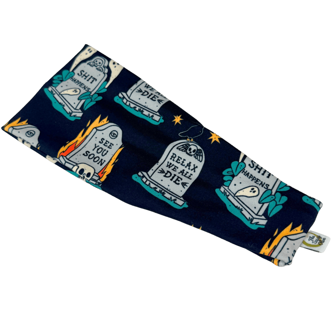 Relax, We All Die Stretch Headband - The Sassy Olive