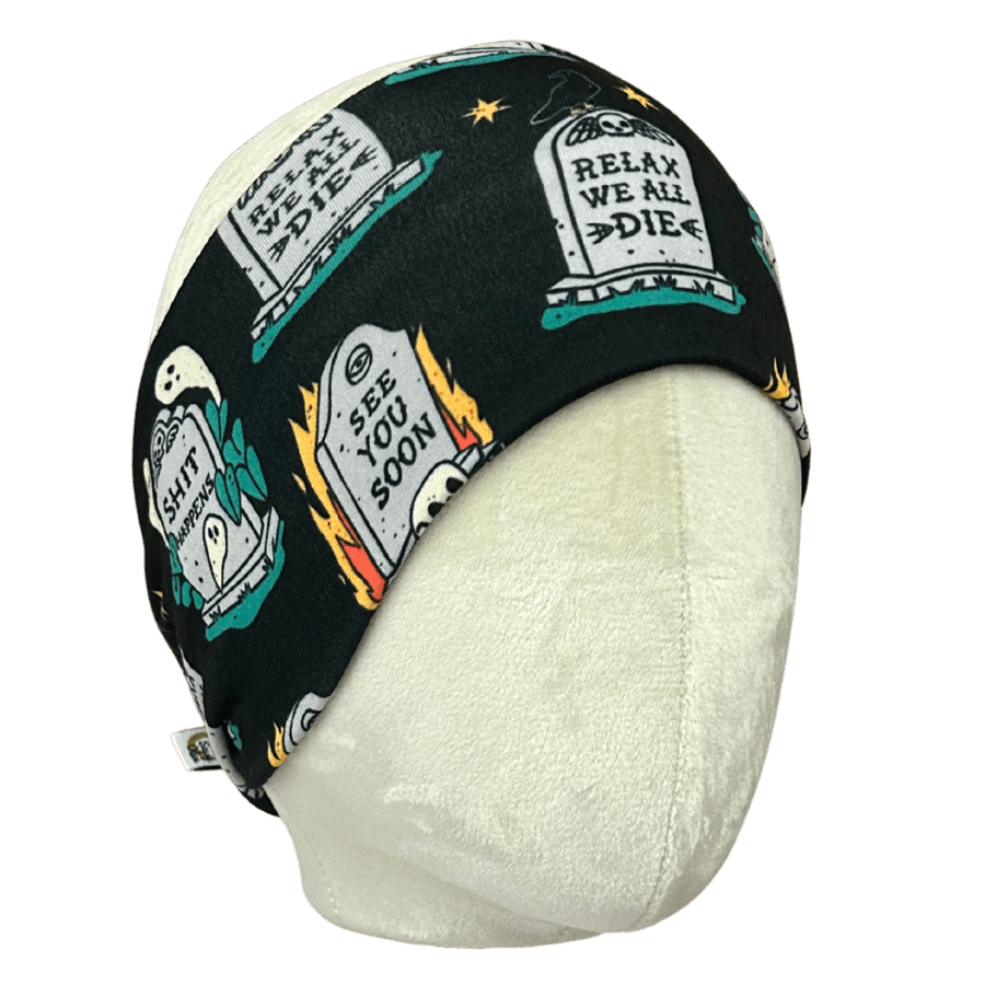 Relax, We All Die Stretch Headband - The Sassy Olive