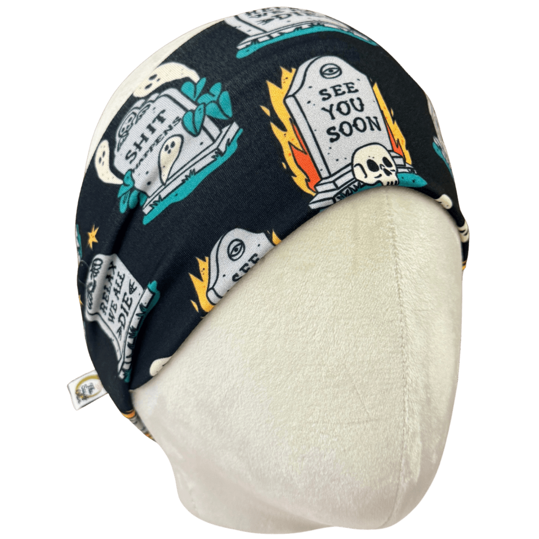 Relax, We All Die Stretch Headband - The Sassy Olive