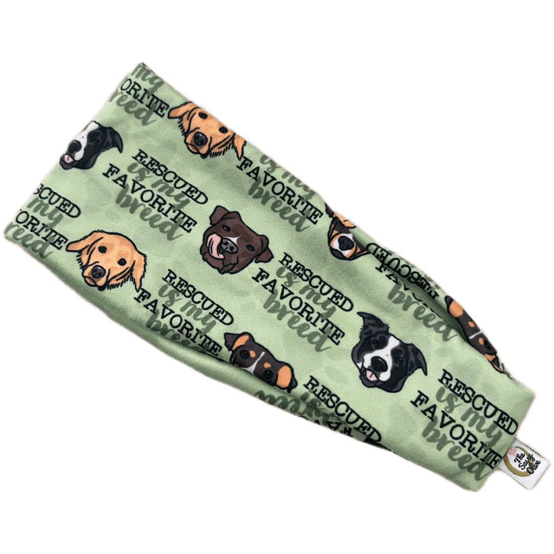 Rescued is My Favorite Breed Stretch Headband - The Sassy Olive