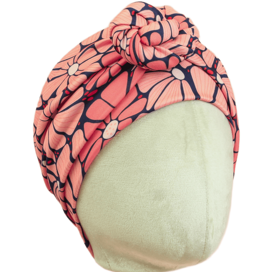 Retro Pink Flower Wrap Headband - The Sassy Olive