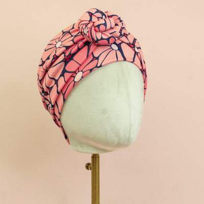 Retro Pink Flower Wrap Headband - The Sassy Olive