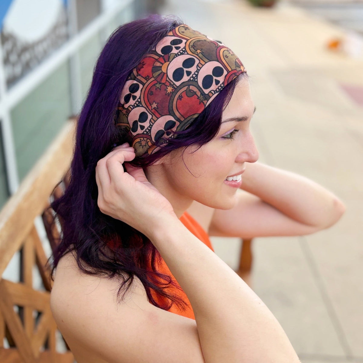 Retro Skulls Stretch Headband - The Sassy Olive