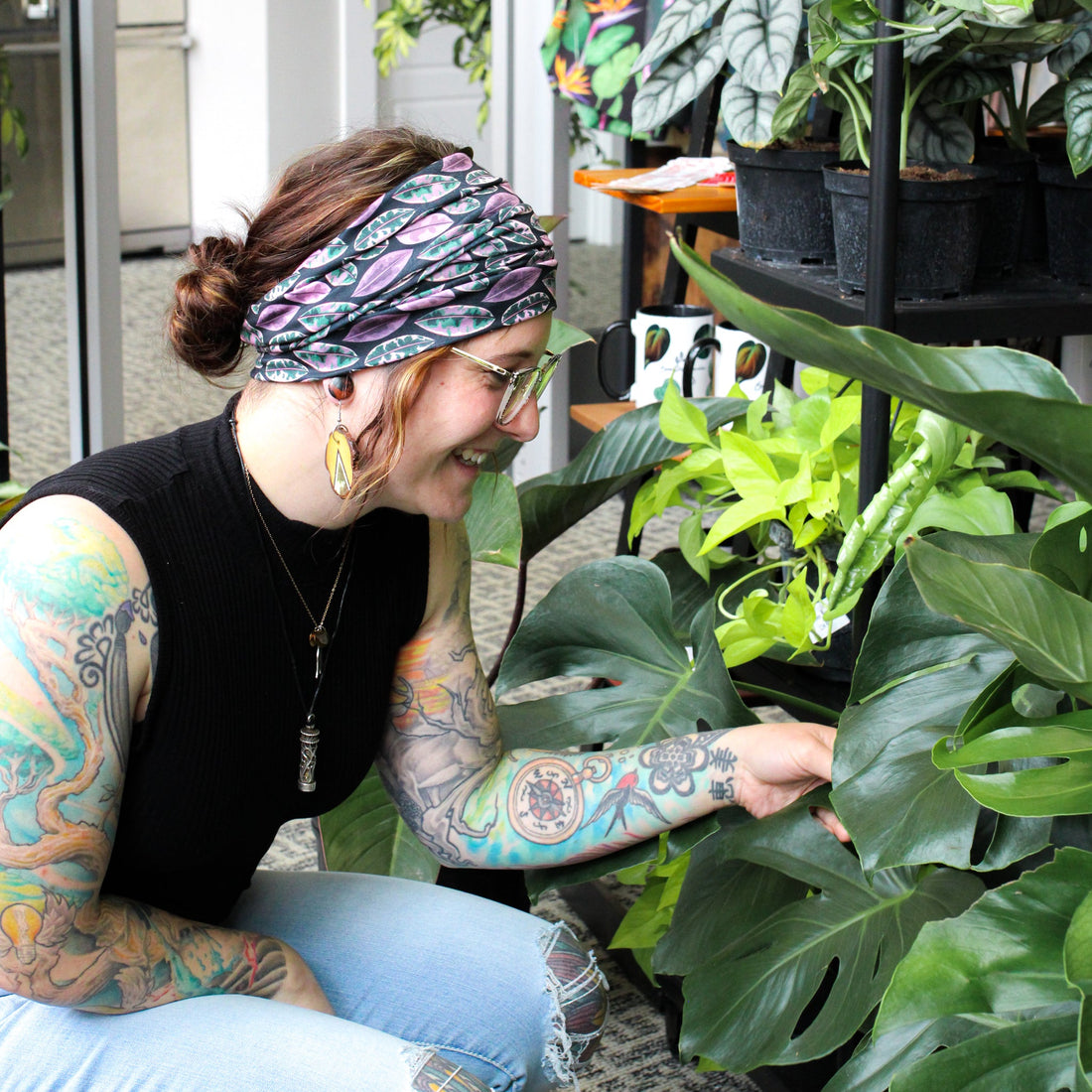 Rubber Plant Wrap Headband - The Sassy Olive