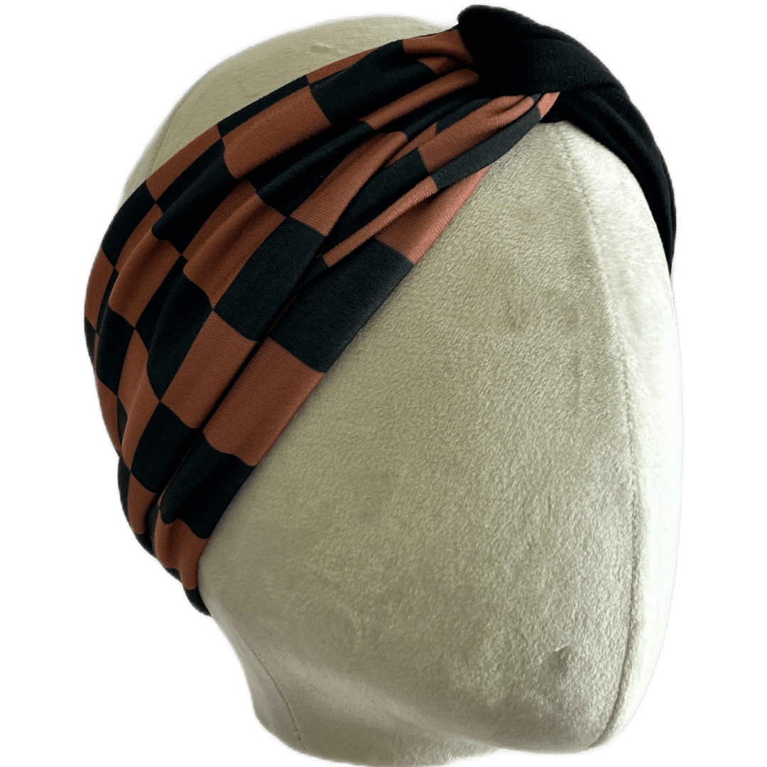 Rust Check Twist Headband - The Sassy Olive