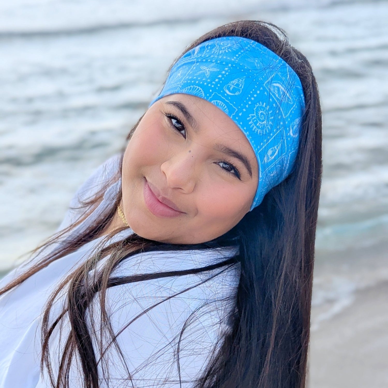 Saltwater Sketch Stretch Headband - The Sassy Olive