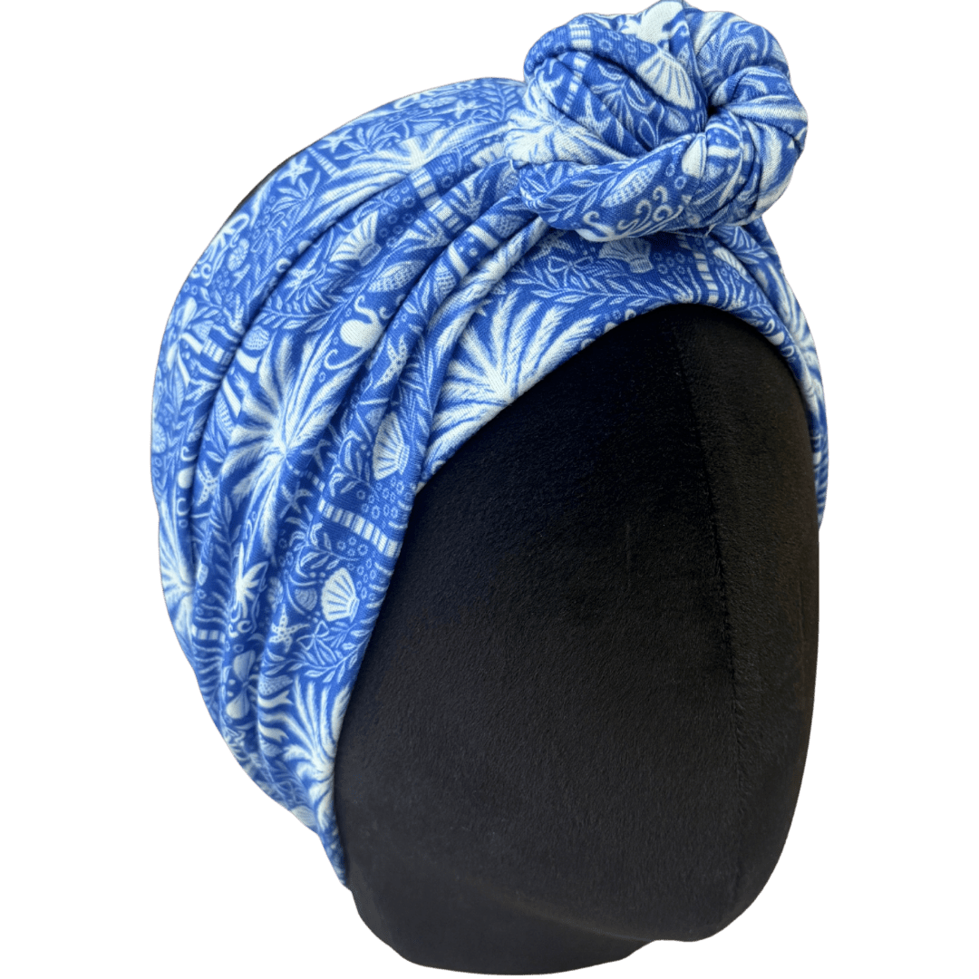 Sea Garden Blue Wrap Headband - The Sassy Olive