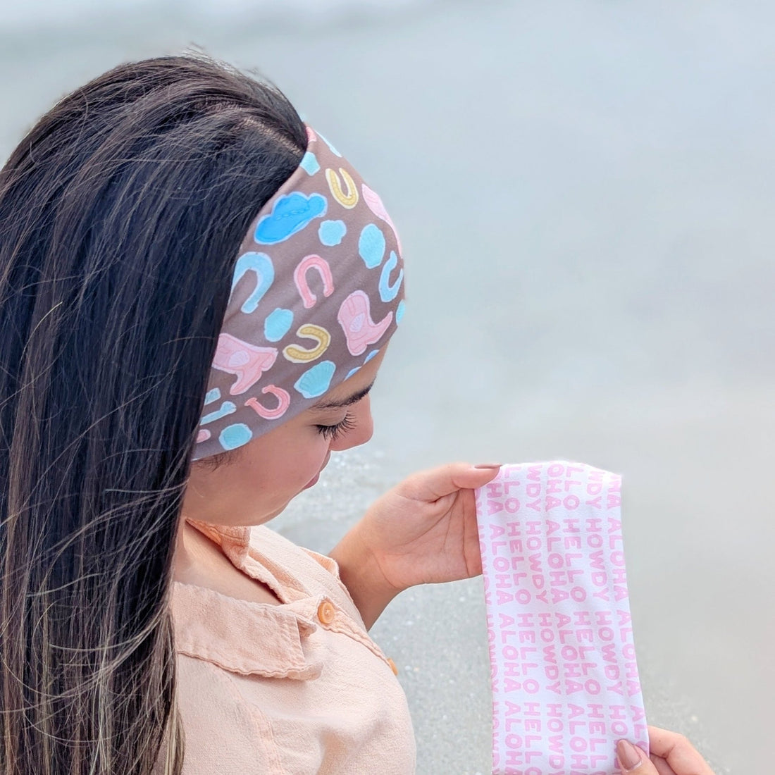 Seashells &amp; Spurs Stretch Headband - The Sassy Olive