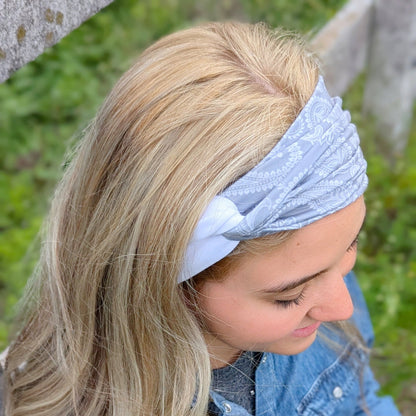 Smoke Paisley Twist Headband - The Sassy Olive