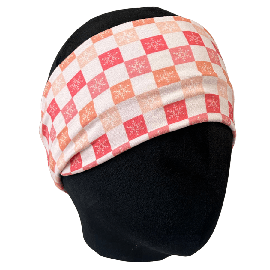 Snowflake Checker Stretch Headband - The Sassy Olive