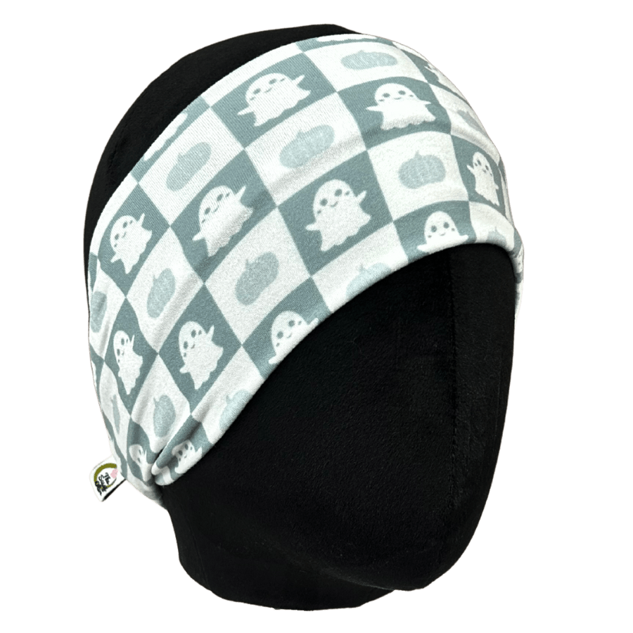 Spooky Blue Checker Stretch Headband - The Sassy Olive