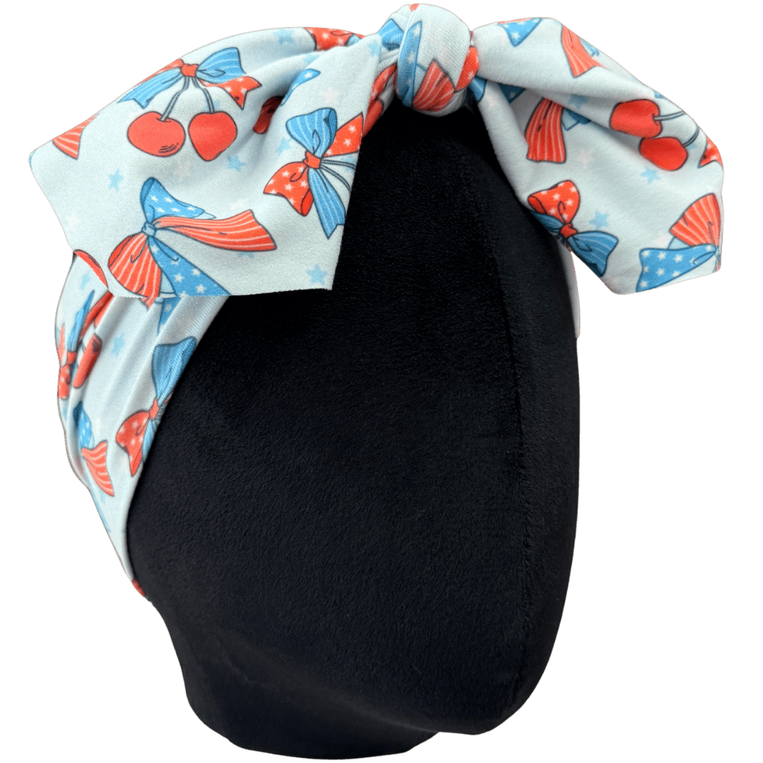 Stars &amp; Cherries Top Knot Headband - The Sassy Olive
