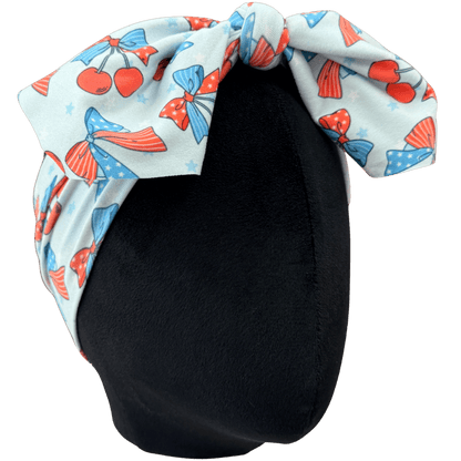 Stars &amp; Cherries Top Knot Headband - The Sassy Olive