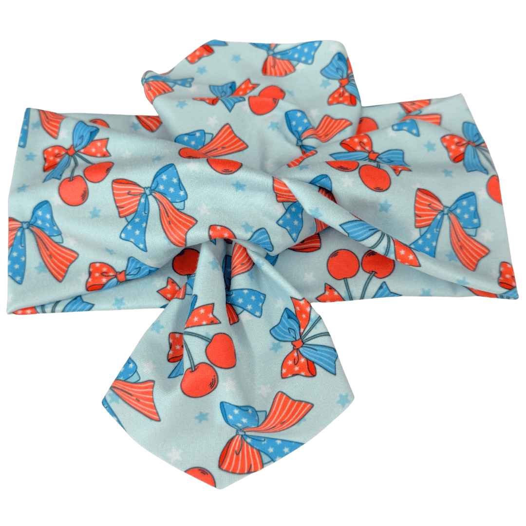 Stars &amp; Cherries Top Knot Headband - The Sassy Olive