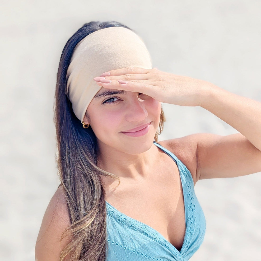 Tan Solid Stretch Headband - The Sassy Olive