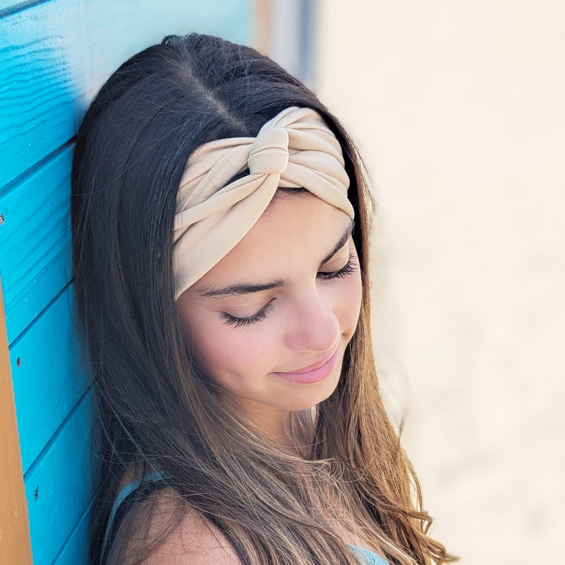 Tan Solid Top Knot Headband - The Sassy Olive
