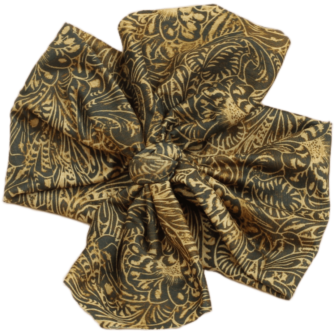 Tooled Leather Top Knot Headband - The Sassy Olive