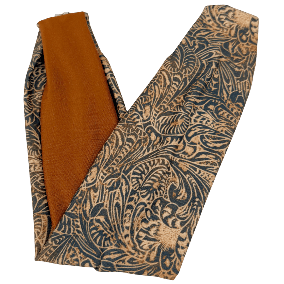 Tooled Leather Twist Headband - The Sassy Olive