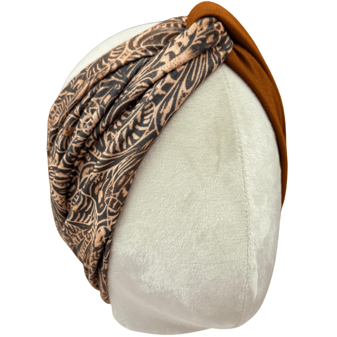 Tooled Leather Twist Headband - The Sassy Olive