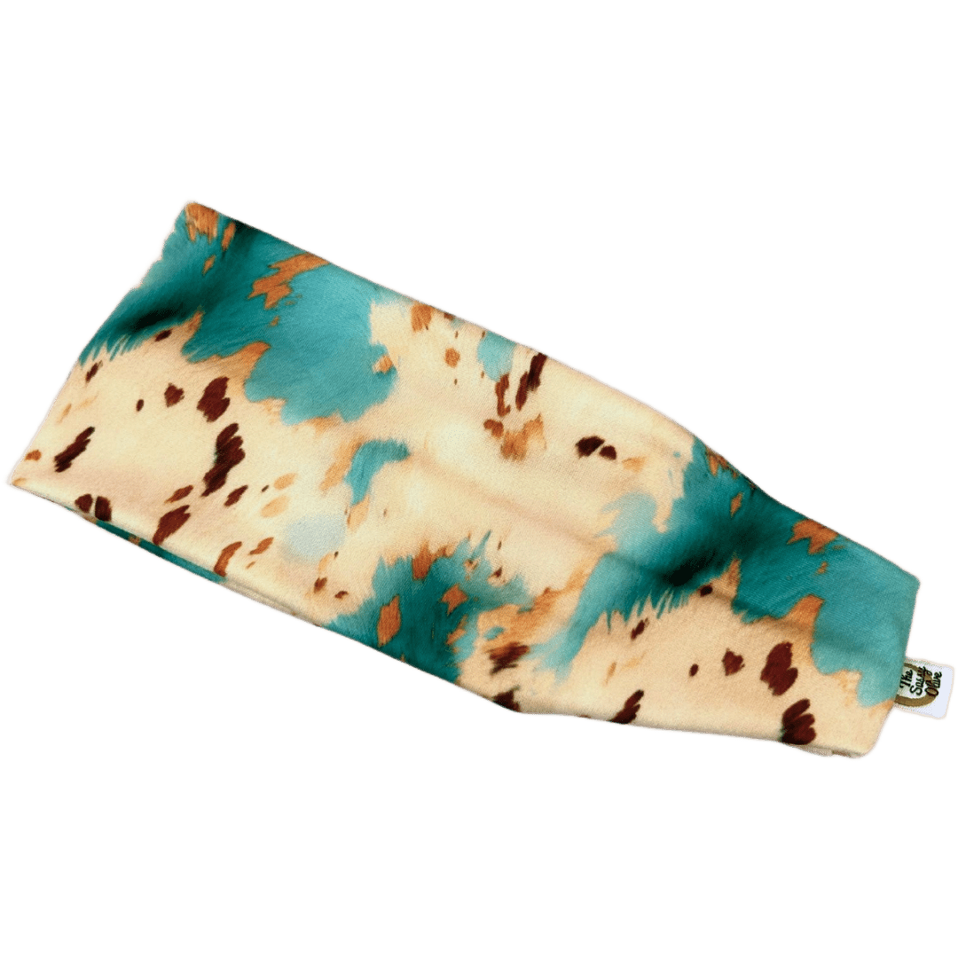 Turquoise Cow Hide Stretch Headband - The Sassy Olive