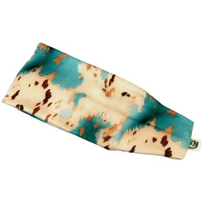 Turquoise Cow Hide Stretch Headband - The Sassy Olive