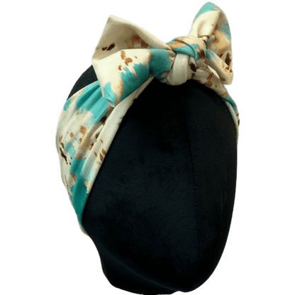 Turquoise Cow Hide Top Knot Headband - The Sassy Olive
