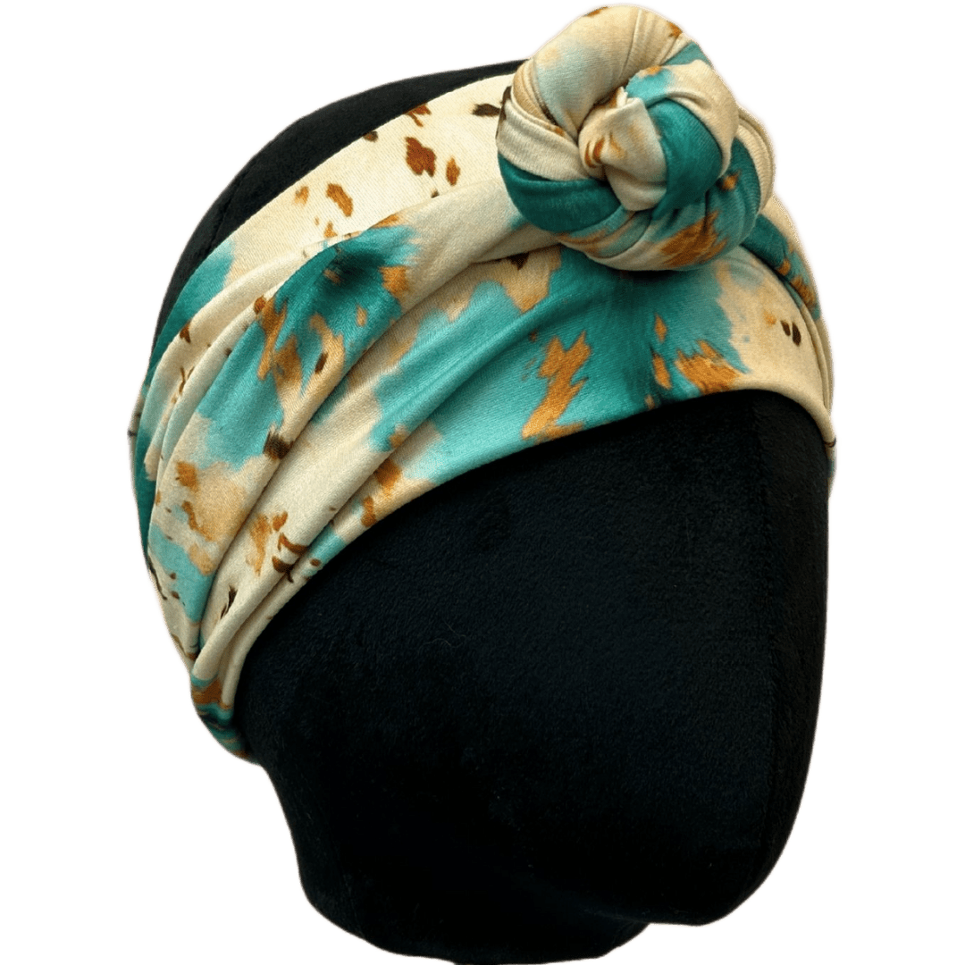 Turquoise Cow Hide Wrap Headband - The Sassy Olive