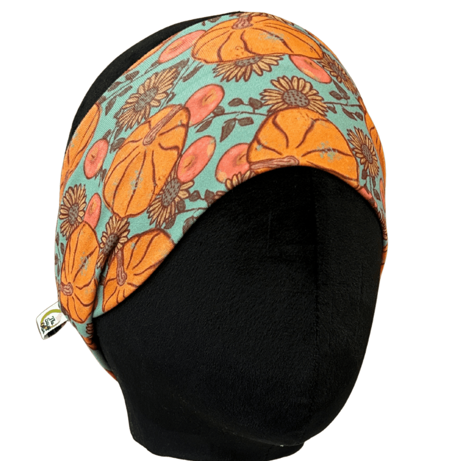 Turquoise Pumpkin Patch Stretch Headband - The Sassy Olive