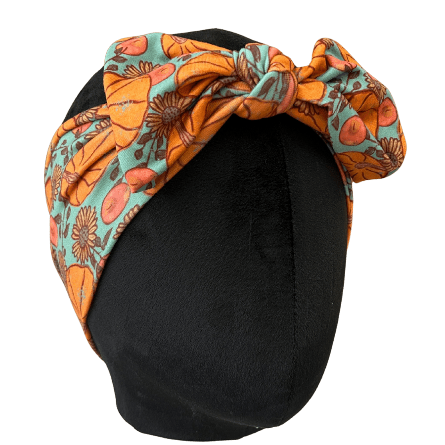 Turquoise Pumpkin Patch Topknot Headband - The Sassy Olive
