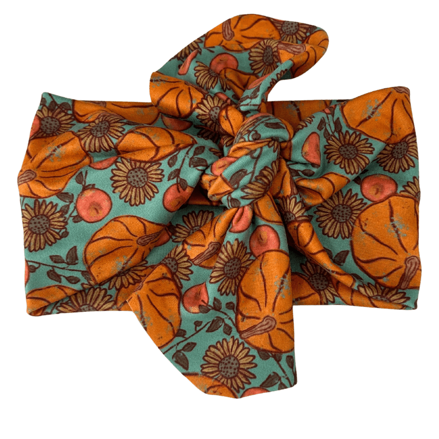 Turquoise Pumpkin Patch Topknot Headband - The Sassy Olive