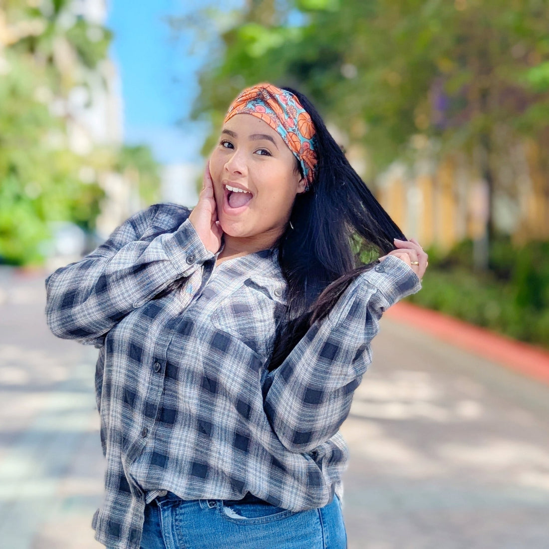 Turquoise Pumpkin Patch Wrap Headband - The Sassy Olive