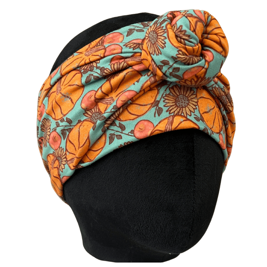 Turquoise Pumpkin Patch Wrap Headband - The Sassy Olive