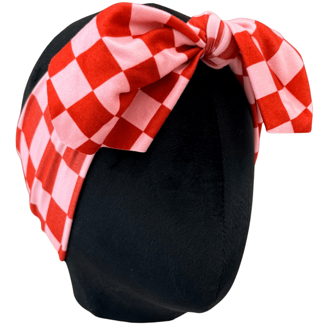 Valentine’s Checker Topknot Headband - The Sassy Olive