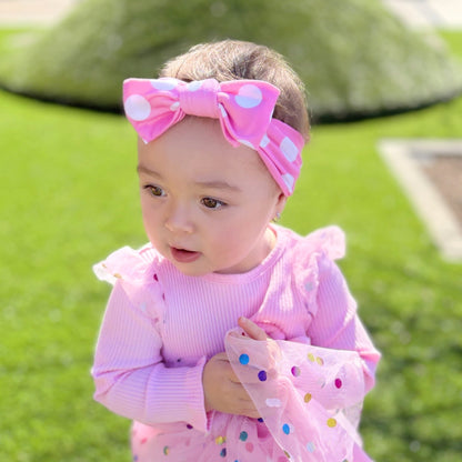 Victoria’s Pink Polka Dot Baby Headband - The Sassy Olive