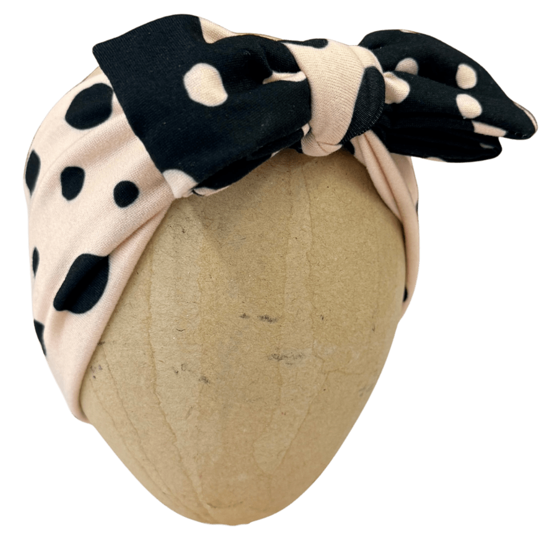 Vintage Cream Polka Dot Baby Headband - The Sassy Olive