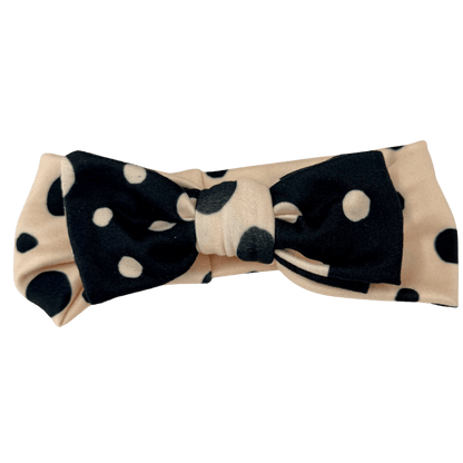 Vintage Cream Polka Dot Baby Headband - The Sassy Olive
