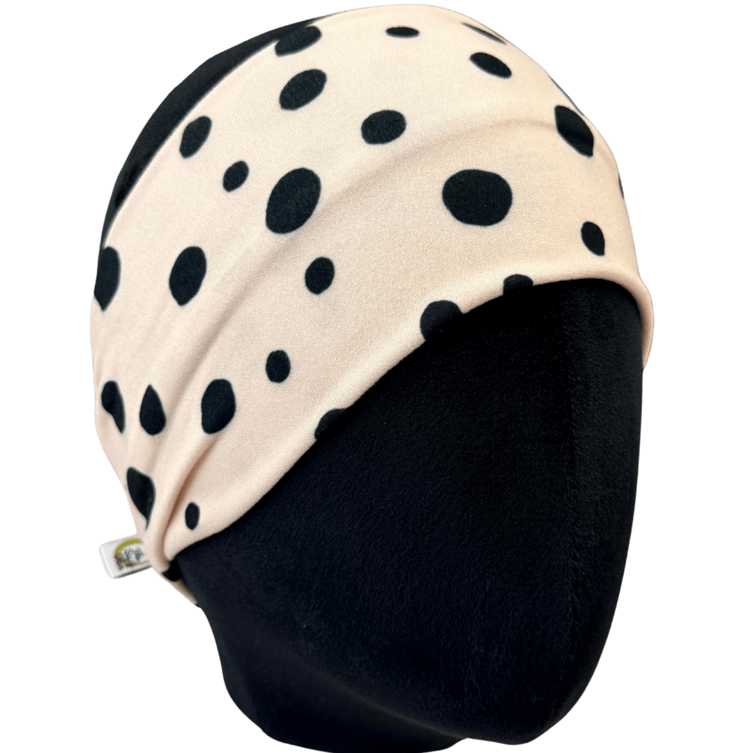 Vintage Cream Polka Dot Stretch Headband - The Sassy Olive