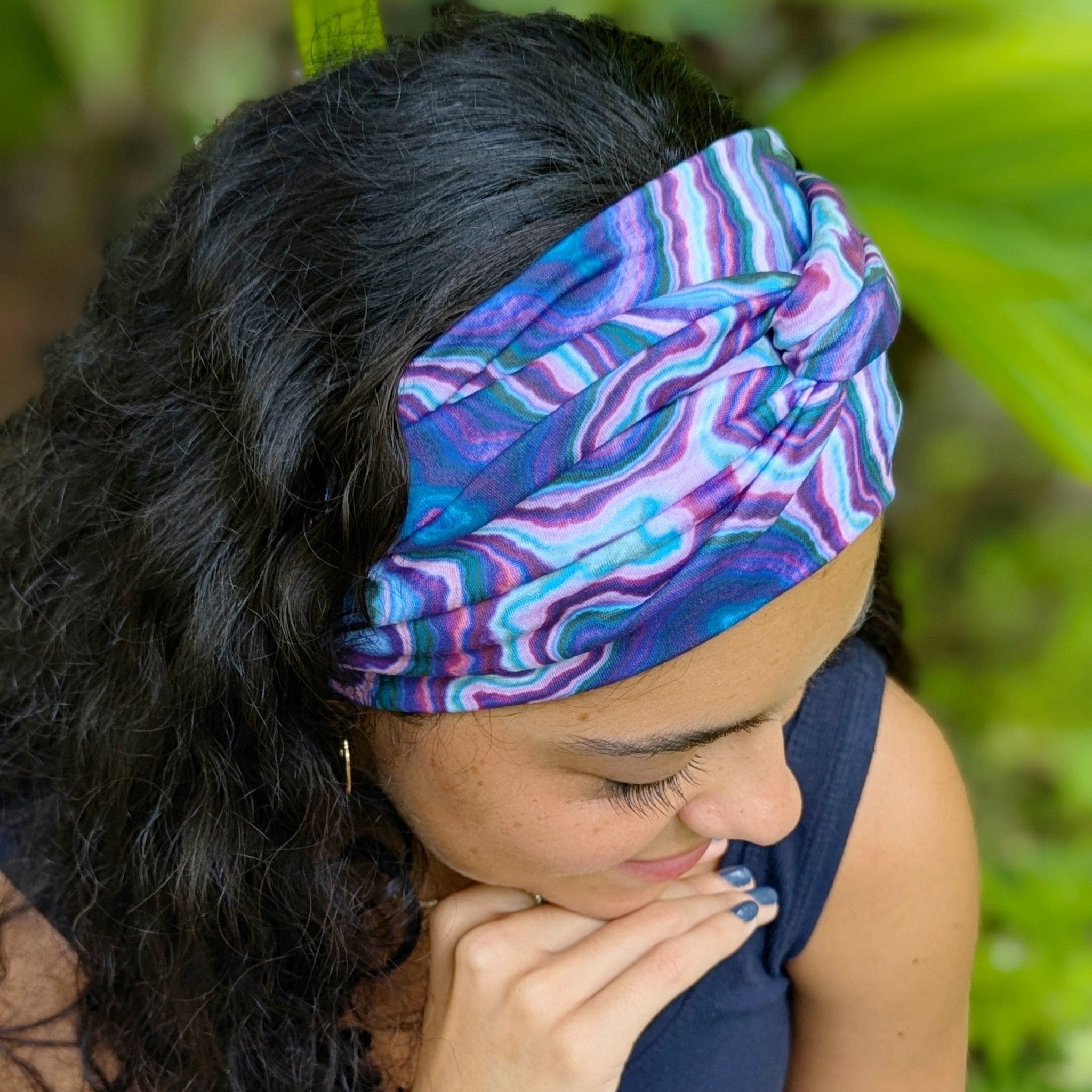 Violet Veins Wrap Headband - The Sassy Olive