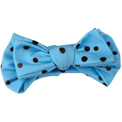 Y2K Blue &amp; Brown Polka Dot Baby Headband - The Sassy Olive