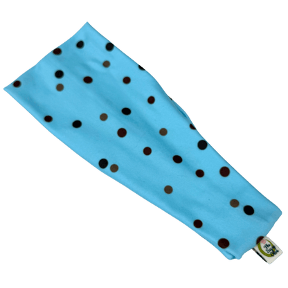 Y2K Blue &amp; Brown Polka Dot Stretch Headband - The Sassy Olive